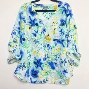 JM Collection Linen Blouse